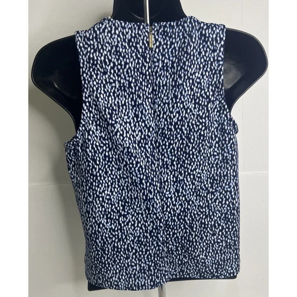 Michael Kors (MK) Women's Printed Blue Tank Top Zipper Back Size Small~‎ NWT